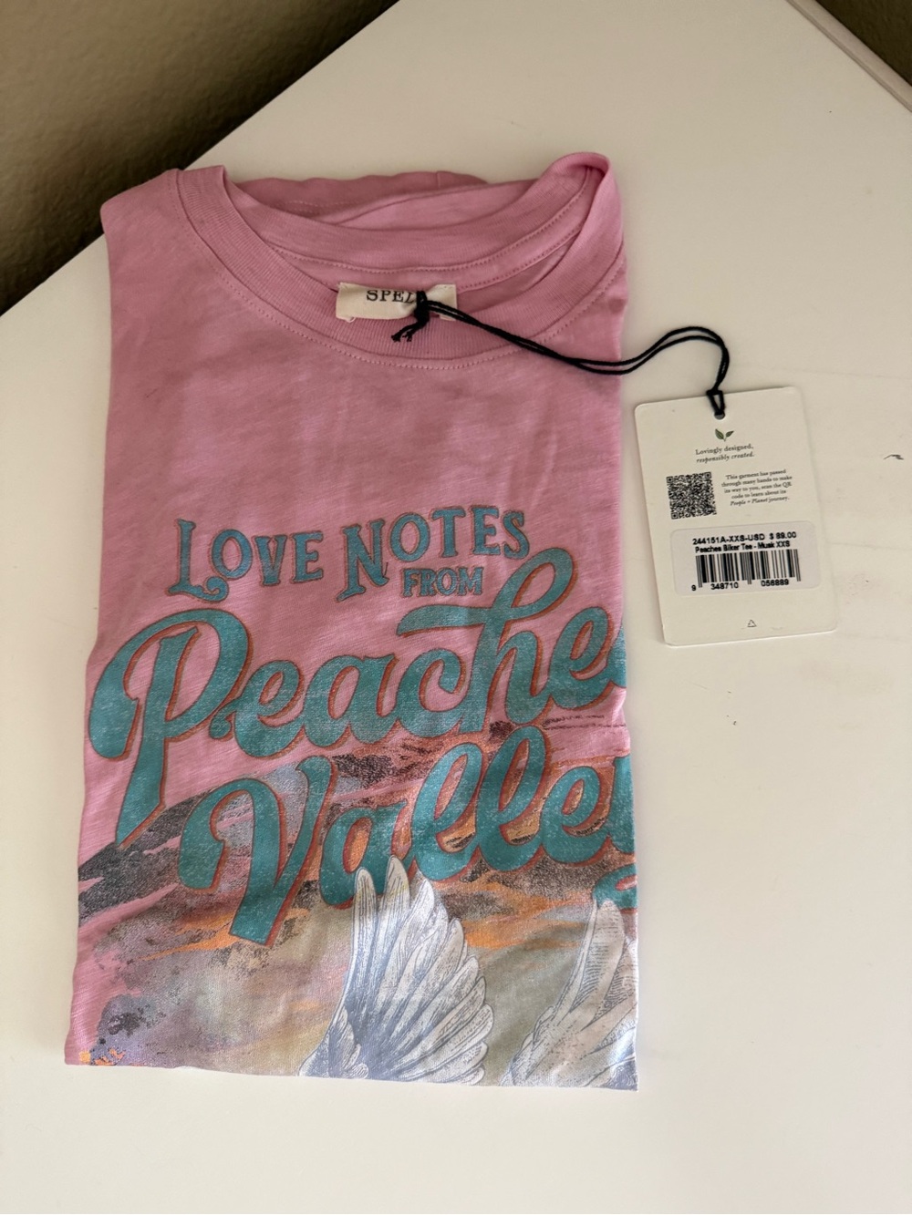 Spell Pink 'Love Notes From Peaches Valley' Short Sleeve Tee